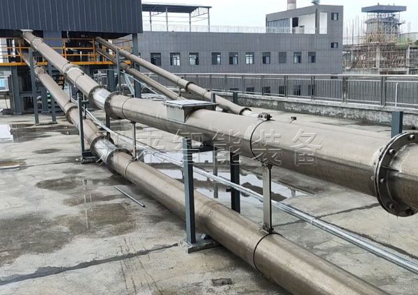 氯化钠管链式输送机，管链输送机室外室内布局现场